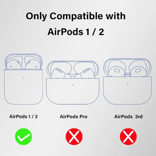 Miniatura 2 de Wonhibo Funda para Airpods para mujeres y niñas, bonita funda de mariposa para Airpod 1 y 2 con llavero (rosa)