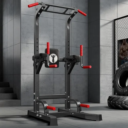 Miniatura 7 de SogesHome Power Tower Pull Up Bar Dip Stand, 10 Adjustable Height Free Standing Assistive Trainer Dip Station, Multi-Function Strength Training