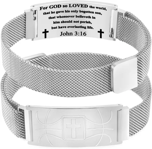 Miniatura 20 de Regalos de graduación, pulsera de fútbol, fútbol, baloncesto, béisbol, regalos de pulsera, pulseras de cruz de fe para hombres, bautismo, primera