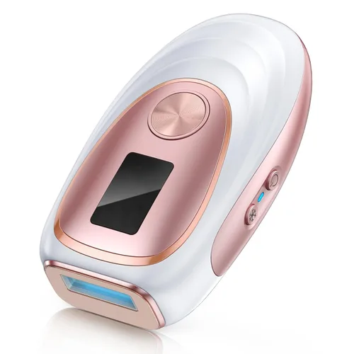 Dispositivo de depilación láser IPL para mujeres y hombres, contacto de enfriamiento de hielo a 45 °F para resultados indoloros y duraderos, Dorado