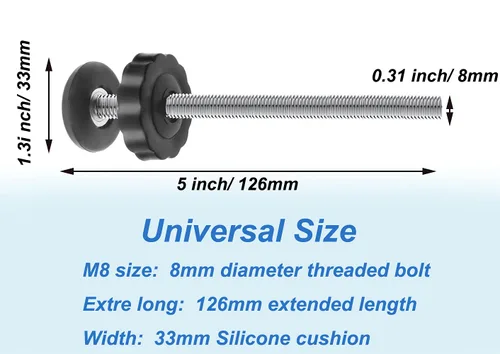 Miniatura 3 de 4 puertas universales para bebé, varilla roscada para husillo, pieza de tornillo de repuesto M8 (0.315 in) para puertas de seguridad montadas a Negro