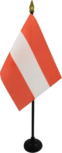 Miniatura 65 de AZ FLAG Bandera de mesa de Albania de 4 x 6 pulgadas - Bandera de escritorio albanesa 5.9 x 3.9 in - Tapa de lanza dorada