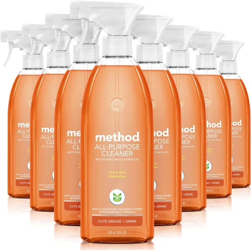 Method Spray limpiador multiusos, clementina, perfecto para la mayoría de mostradores, azulejos, piedras y más, botellas de spray de 28 onzas