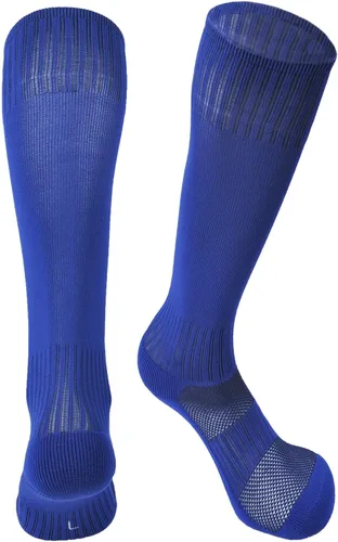 hakugoo Calcetines de fútbol para niños, calcetines altos hasta la rodilla, calcetines de béisbol con suela acolchada para niños y niñas, 2 pares