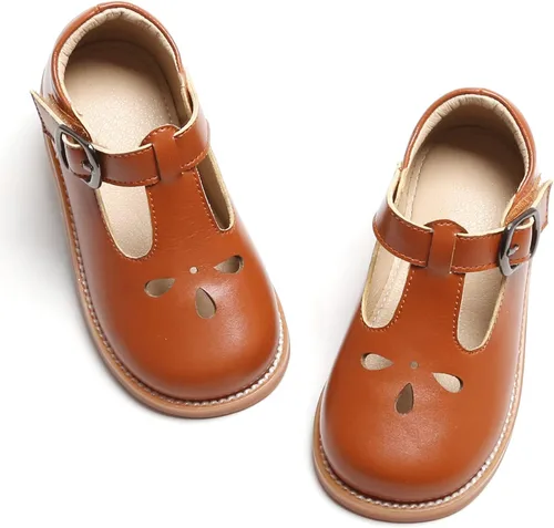 GINFIVE Zapatos planos Mary Janes para niñas pequeñas, zapatos de vestir para niñas pequeñas