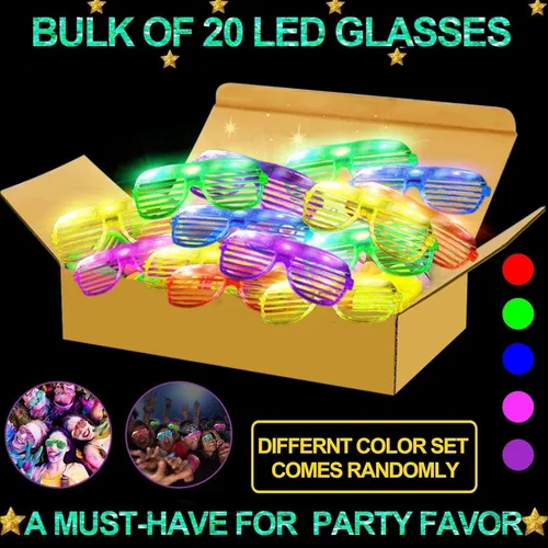 Miniatura 9 de TURNMEON Paquete de 20 lentes LED, regalos de fiesta para el día de San Valentín, 6 colores que brillan en la oscuridad, suministros de fiesta