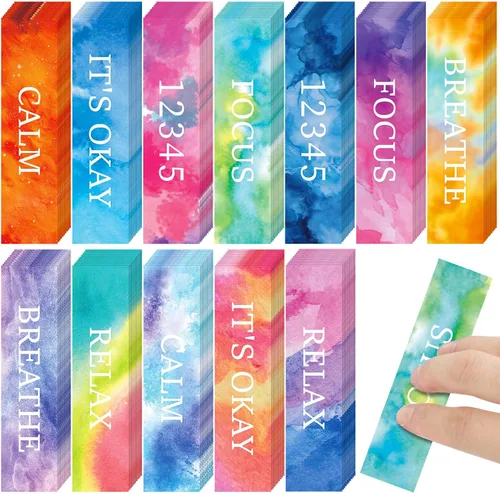 Kosiz 120 calcomanías sensoriales para calmar la ansiedad, para aliviar la ansiedad, emociones, textura, anti estrés, aspereza táctil, tiras
