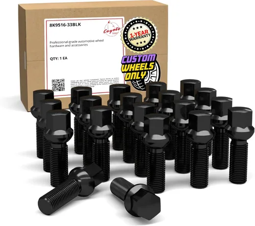 Wheel Accessories Parts 20 pernos de bola de rosca M14 x 1.5 para asiento de bola, acabado negro, 1.299 in, longitud del vástago de 0.669 in,