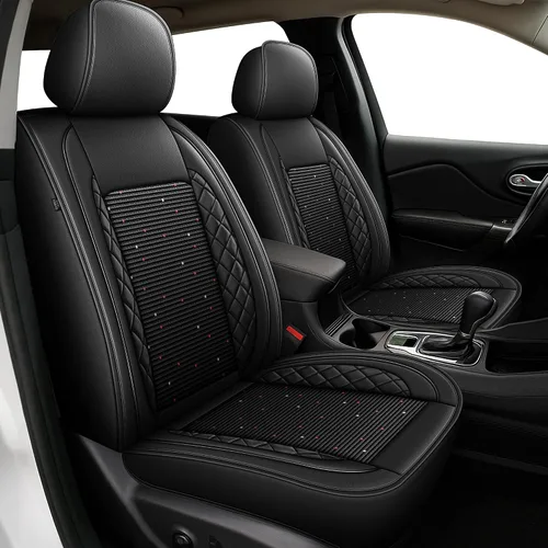 Miniatura 10 de AOMSAZTO Fundas de asiento de automóvil, 2 asientos delanteros, ajuste personalizado para Volkswagen Jetta 2007-2026, fundas de cojín de cuero