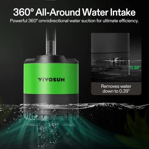 Miniatura 2 de VIVOSUN 660 GPH 35W - Bomba de agua sumergible, con caudal de agua ajustable, tubo de 4.9 pies, eje cerámico adicional y adaptadores de salida
