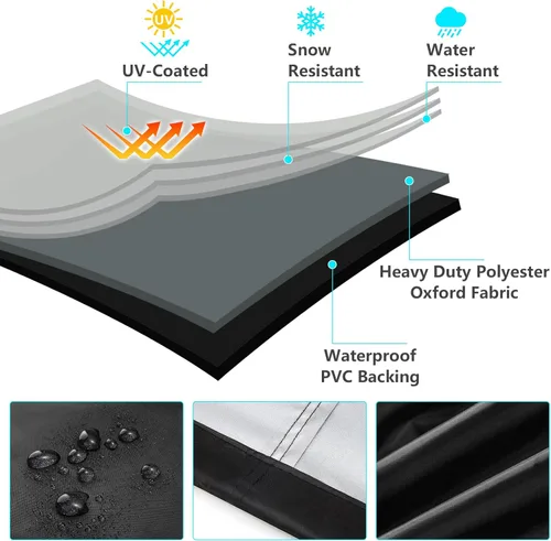 Miniatura 7 de Fundas para sillas de exterior, paquete de 2, 25 pulgadas de ancho x 25 pulgadas de profundidad x 47 pulgadas de alto, impermeables, negras, mezcla