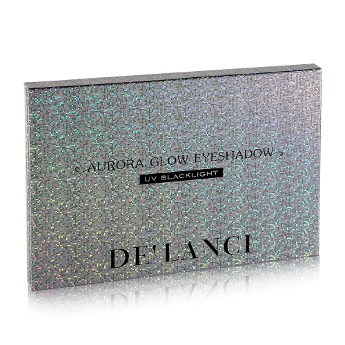 Miniatura 4 de DE'LANCI Paleta de sombras de ojos neón que brilla en la oscuridad, paleta de sombra de ojos Aurora Glow Stage, kit de maquillaje de Navidad