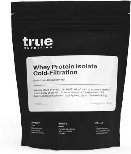 Miniatura 10 de True Nutrition Polvo aislado de proteína de suero – Filtrado en frío, 0.95 oz de proteína por porción – Apoya el crecimiento muscular