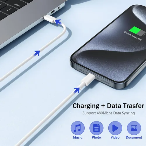 Miniatura 4 de Cargador para iPhone 17 16 15 de carga rápida, paquete de 2 bloques de cargador de pared tipo C con cable USB C a C de carga rápida de 1 metro