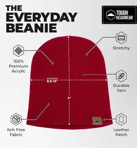 Miniatura 30 de Tough Headwear Daily Knit Beanie – Gorros para hombre – Sombreros de invierno para hombres y mujeres – Sombreros de punto cálidos para clima frío