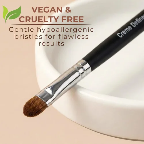 Miniatura 3 de Creme Definer - Brocha para sombra de ojos, cerdas veganas sintéticas suaves y gruesas de alta calidad, brocha plana para sombra de ojos en crema