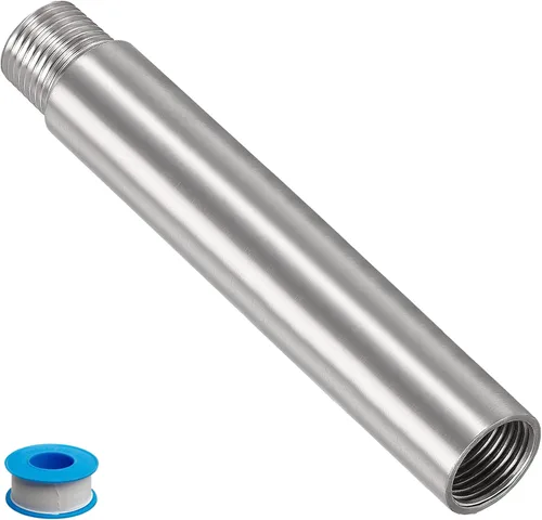 Miniatura 9 de Brazo de extensión de cabezal de ducha, 1.2 pulgadas 1/2PT macho a 1/2PT hembra rosca 304 acoplador de montaje de tubería de acero inoxidable