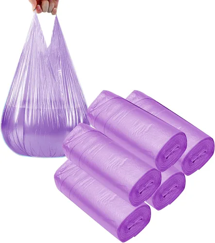 Miniatura 11 de Bolsas de basura negras de 4 galones para baño, 5 rollos/100 unidades, asas pequeñas, bolsas de basura para oficina, papelera de baño, bolsas