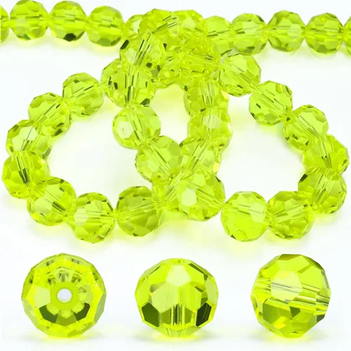 Miniatura 18 de Dowarm 100 cuentas redondas de cristal de 0.315 pulgadas para la fabricación de joyas, cuentas de cristal Rondelle facetadas para manualidades