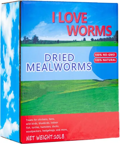 Miniatura 7 de I LOVE WORMS Gusanos secos (2.27 kg), alimento para pájaros silvestres, gusanos altos en proteínas para pájaros azules, pollos, patos, reptiles
