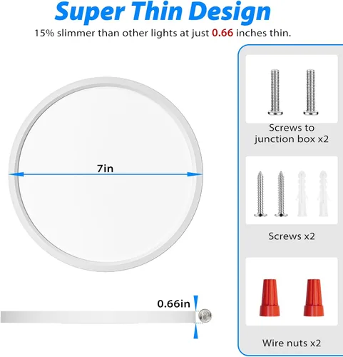 Miniatura 3 de Peasur - Lámpara de techo led de 18 cm, montaje empotrado ajustable, 3000 K/3500 K/4000 K/5000 K/6500 K, 1500 LM, 15 W, lámpara redonda blanca Blanco