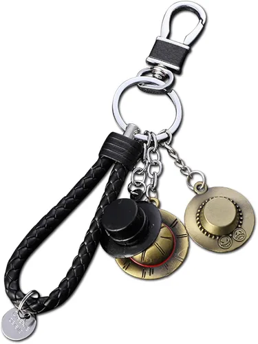 Llavero de anime, sombrero de paja, llavero de piratas Luffy con sombrero de paja para mujeres y niñas, bolso de coche, A, S