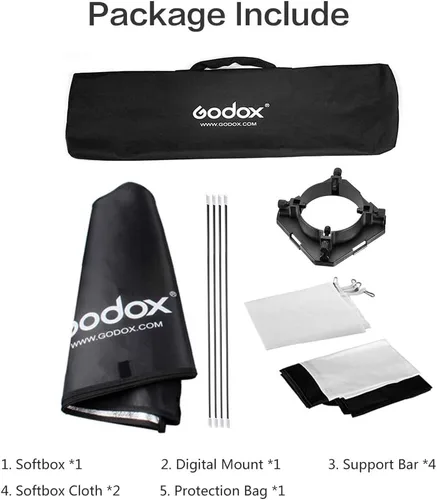Miniatura 8 de GODOX 20 "x 28"/ 50 cm x 70 cm Paraguas Rectángulo Portátil Reflector para estudio Fotografía Speedlite Flash (50X70cm Softbox)
