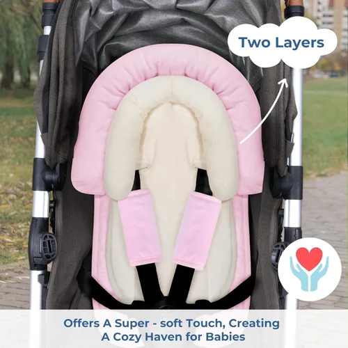 Miniatura 3 de COOLBEBE Juego de soporte y fundas de correa para bebé recién nacido, almohadillas extra suaves para asiento de automóvil, perfecto para asientos
