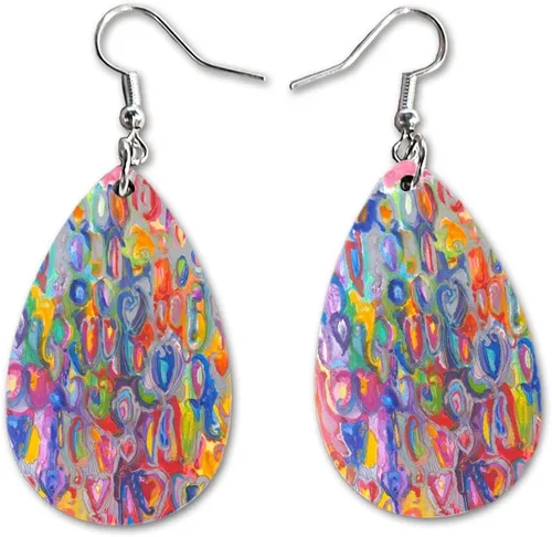Miniatura 31 de Maureen Claffy Artist Collection Compassion Teardrop Dangle Earrings Set Cute Girls Womens Jewelry Earings Holiday Gifts Summer Decorations