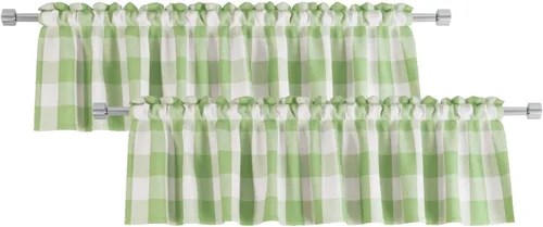 Miniatura 21 de 2 cenefas de cuadros de búfalo a cuadros para ventana de sala de estar, 16 pulgadas de largo, clásico dormitorio, baño, bolsillo para barra, cenefas
