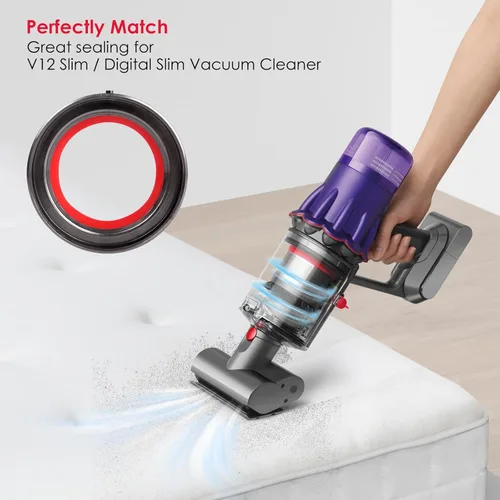 Miniatura 6 de Anillo de sellado fijo para cubo de polvo compatible con Dyson V12 SV18 SV20 Detect Slim/Digital Slim Aspiradora de limpieza de recipiente