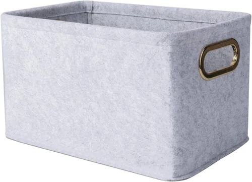 Miniatura 9 de Minoisome - Cestas de almacenamiento plegables de fieltro con asas de metal para juguetes, habitación de niños, ropa, toallas y revistas, cajas