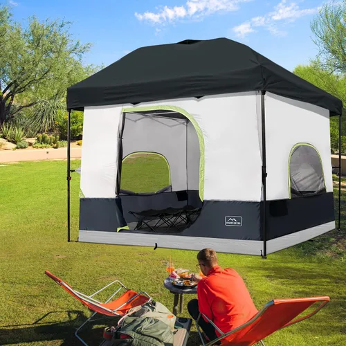 Miniatura 7 de KAMPKEEPER Tienda interior de campamento para toldo desplegable, convierte el toldo de pierna recta de 10 x 10 pies en tienda de campaña – techo