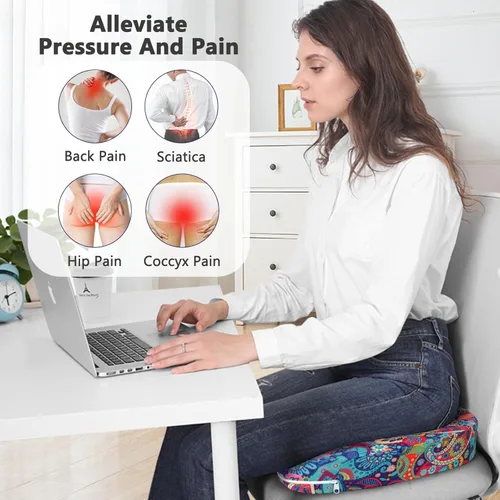 Miniatura 3 de Cojín ergonómico para aliviar el dolor de coxis, cojín de asiento de espuma viscoelástica para aliviar la presión, cojín de coxis para el dolor