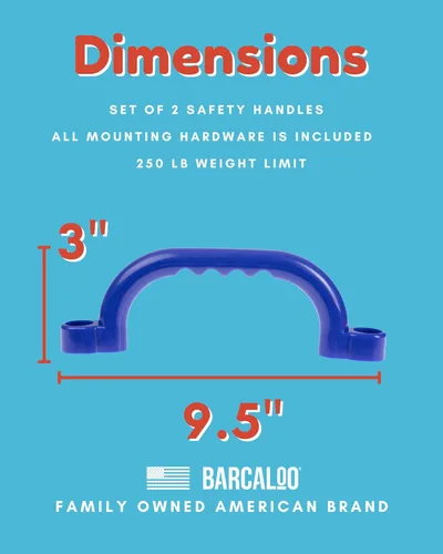 Miniatura 2 de Asas de seguridad para patio de recreo: barras de agarre azules para exteriores, accesorios de plástico para casa de árbol o casa de juegos, piezas
