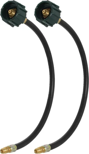 Miniatura 13 de Conectores de manguera pigtail de 15 pulgadas Flame King, 1/4" macho invertido con estriado para RV, furgoneta o remolque, reguladores de cambio