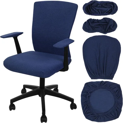 Miniatura 12 de Tallew Juego de 4 Fundas para Silla de Oficina Fundas Universales para Computadora Fundas Elásticas para Silla de Oficina Fundas para Respaldo
