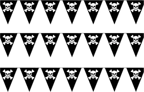 Miniatura 2 de Beistle 50537 Jolly Roger Banderín banderín, 10 pulgadas por 12 pies