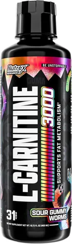 Miniatura 12 de Nutrex Research L-Carnitina 3000 (31 porciones, Berry Blast) Disparos líquidos, sin estimulantes Apoya la recuperación muscular para hombres