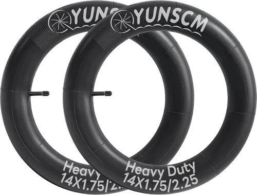 YUNSCM 2 tubos de bicicleta resistentes de 14 pulgadas, válvula Schrader de 14 x 1.75/2.25 45/57-254 tubos interiores compatibles con tubos de