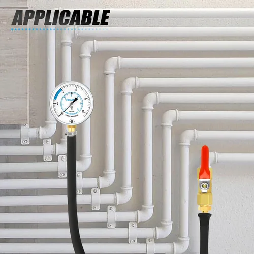 Miniatura 7 de MEANLIN MEASURE Kit de prueba de presión de gas colector WC de 0-10", kit de manómetro para gas natural o gas LP con manguera de 40 pies, accesorio