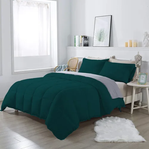Miniatura 11 de Lujoso edredón de 1 pieza ultrasuave 100% algodón egipcio de 800 hilos, edredón de 400 GSM, tamaño matrimonial/queen (90 x 90 pulgadas), color negro
