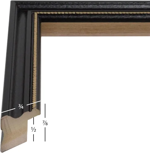 Miniatura 2 de Craig Frames Marco de fotos de 8 x 10 pulgadas, madera de álamo victoriana negra y dorada, 0.75 pulgadas de ancho