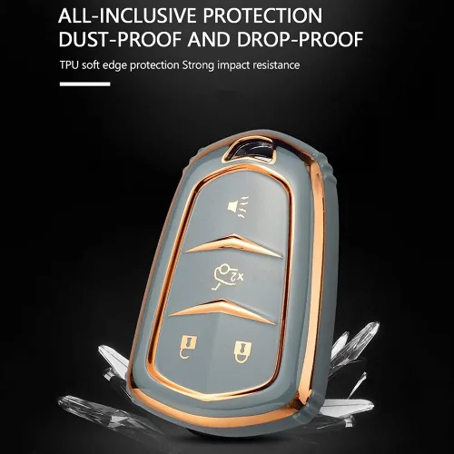 Miniatura 6 de ontto Funda para llavero compatible con Cadillac, Beige