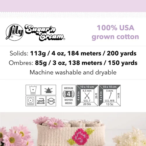 Miniatura 8 de Lily Sugar'N Cream - Ovillo de camuflaje rosa de gran tamaño, paquete de 6 unidades de 3.00 oz/3 onzas, algodón, 4 medianos (peinado), 150 yardas