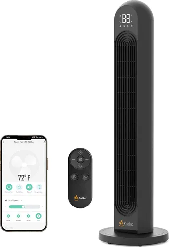 EcoNour - Ventilador de torre inteligente con control WiFi y Alexa, ventilador personal de 42 pulgadas, oscilación de 120°, potente flujo de aire