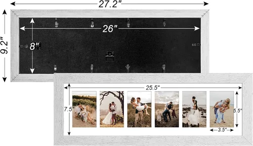 Miniatura 314 de Marcos de Fotos Collage de 13.5X15.5 con 7 Aberturas para Fotos de 4X6, Marco de Fotos Múltiples con Paspartú para Decoración de Pared, Grano