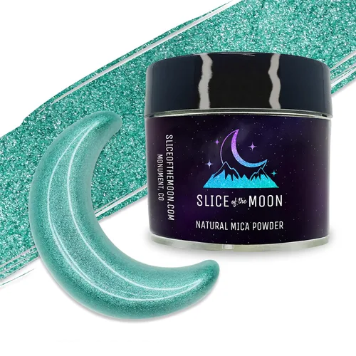 Miniatura 18 de Slice of the Moon Polvo de mica mineral natural verde iridiscente, 0.88 oz (25 g) para uso personal o profesional - cosméticos, proyectos