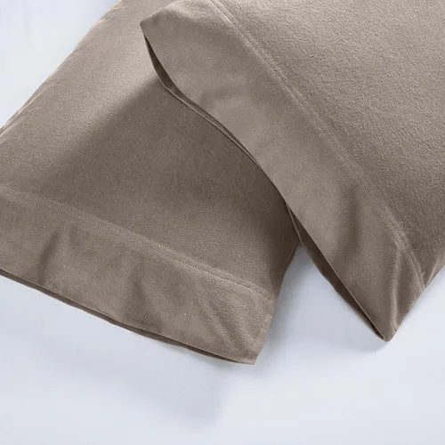 Miniatura 3 de Juego de ropa de cama de franela de algodón de alta calidad, el juego incluye: 2 fundas de almohada, acento de dormitorio contemporáneo sólido