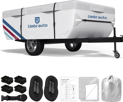 Miniatura 17 de Cubierta para camioneta camper para campers deslizables de 6–8 pies – Cubierta impermeable para RV Oxford 300D, con revestimiento plateado